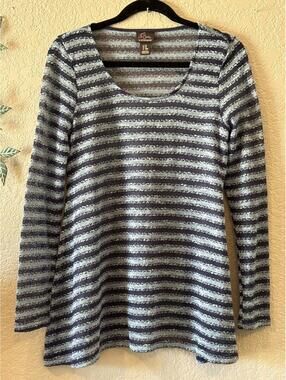 Oh Baby by Motherhood Long Sleeve Loose-Knit Striped Maternity Top Size S